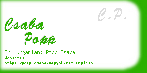 csaba popp business card